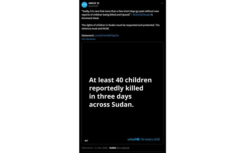 At least 40 children reportedly killed in three days accross Sudan | © UNICEF At least 40 children reportedly killed in three days accross Sudan